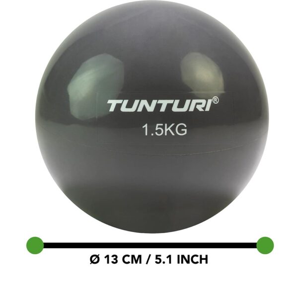 Tunturi Μπάλα Βάρους 1,5kg Yoga Ανθρακί - Image 5