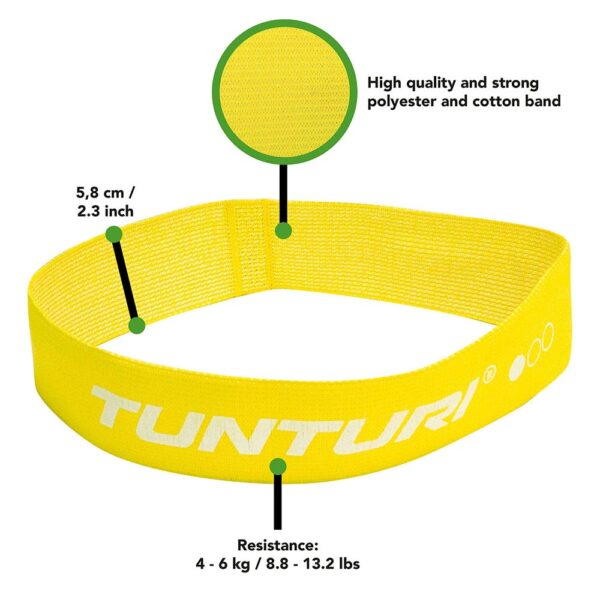 Tunturi Ιμάντας Mini Loop από ύφασμα κίτρινο ελαφρύ - Image 3