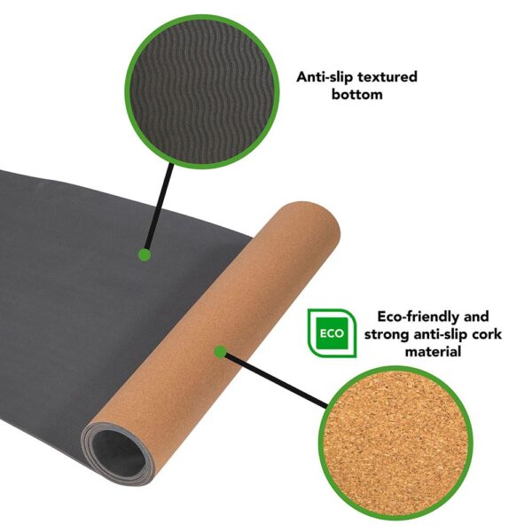Tunturi Cork TPE Στρώμα Yoga 181x61x0,4cm Ανθρακί - Image 4