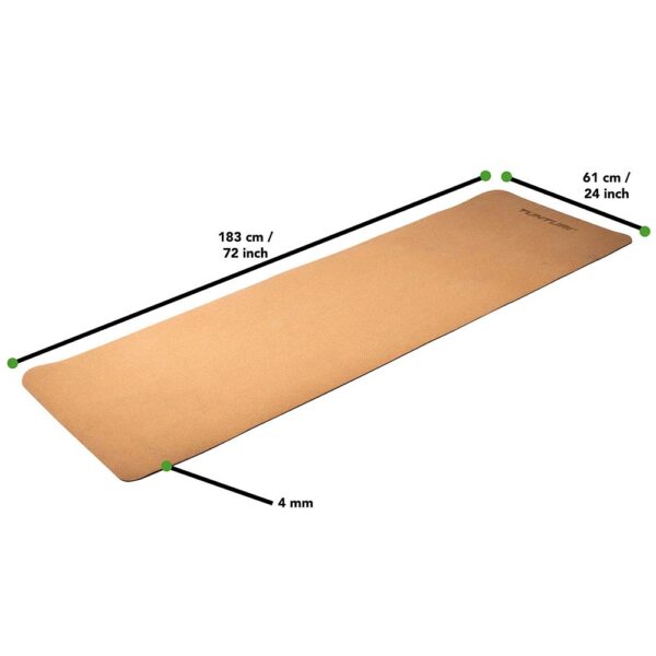 Tunturi Cork TPE Στρώμα Yoga 181x61x0,4cm Ανθρακί - Image 5