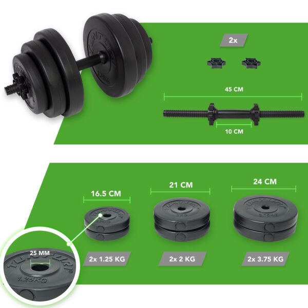 Tunturi Σετ αλτήρα 15kg Βινυλίου - Image 4