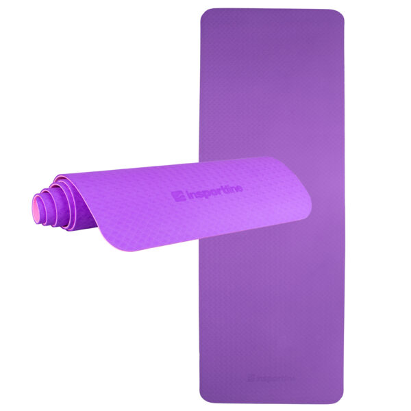 TPE YOGA MAT 173x61x0,6cm (ΜΟΒ/ΡΟΖ) inSPORTline Doble