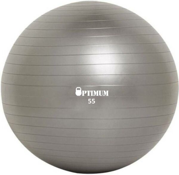 GYM BALL 55CM (GREY) ANTI-BURST 900G OPTIMUM