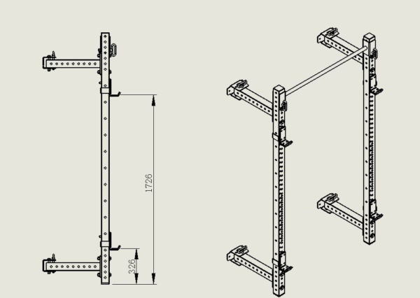 Viking FR-004 Αναδιπλούμενο Επιτοίχιο Power Rack - Image 5