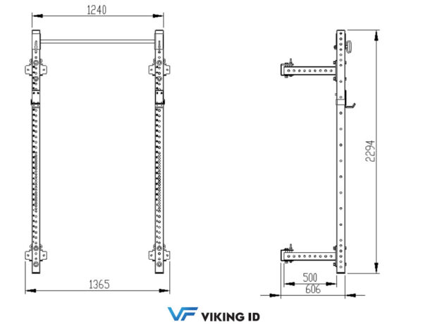 Viking FR-004 Αναδιπλούμενο Επιτοίχιο Power Rack - Image 4
