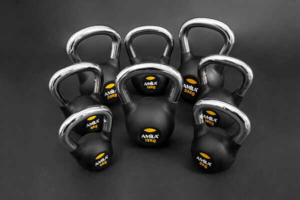 AMILA Kettlebell Rubber Cover Cr Handle 8kg (44496) - Image 2