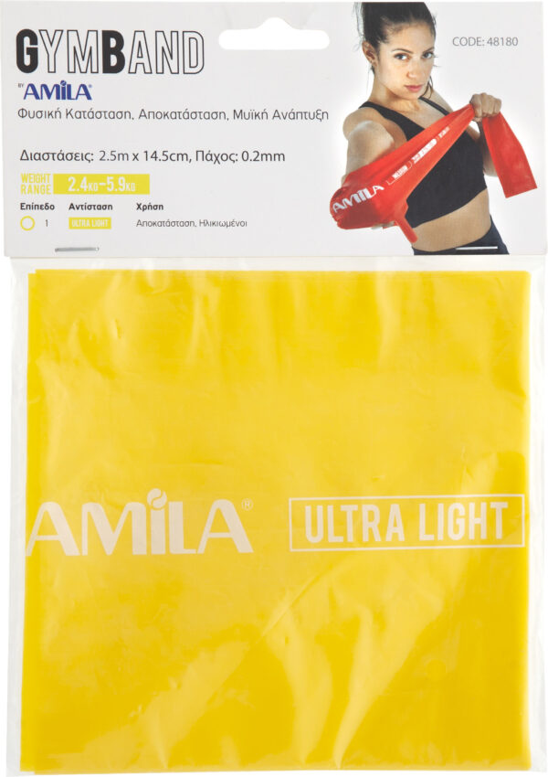 Λάστιχο Αντίστασης AMILA GymBand 2.5m Ultra Light - Image 2