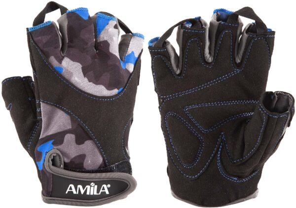 Γάντια Άρσης Βαρών AMILA Amara Lycra CamoBlue L 8330603 - Image 3
