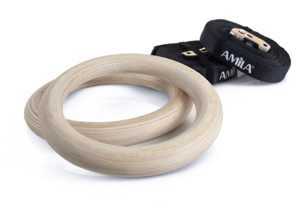 Κρίκοι γυμναστικής AMILA WOOD Gymnastics Rings (84762)
