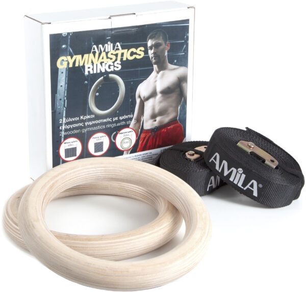 Κρίκοι γυμναστικής AMILA WOOD Gymnastics Rings (84762) - Image 2