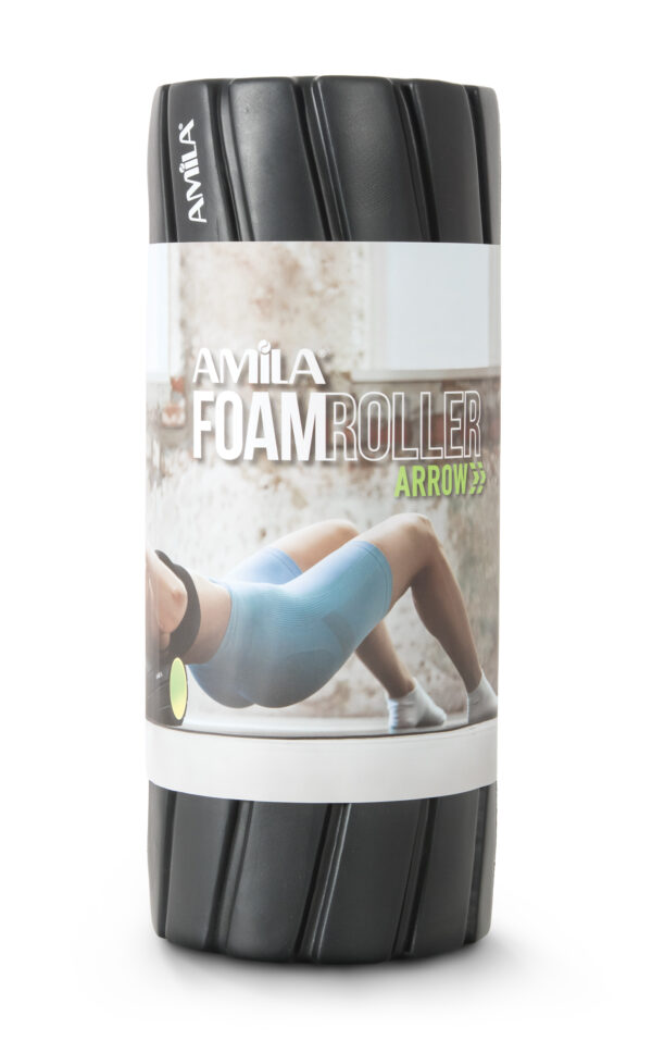 AMILA Foam Roller Arrow Φ14x33cm Μαύρο/Λάιμ - Image 3