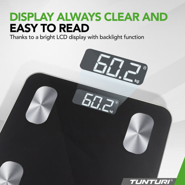 Tunturi SC30 Smart Scale Black with App Ζυγαριά Σωματικού Βάρους - Image 3