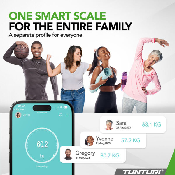 Tunturi SC30 Smart Scale Black with App Ζυγαριά Σωματικού Βάρους - Image 8