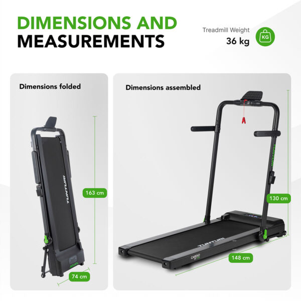 Tunturi Cardio Fit T10 Διάδρομος Γυμναστικής Walking Pad - Image 3