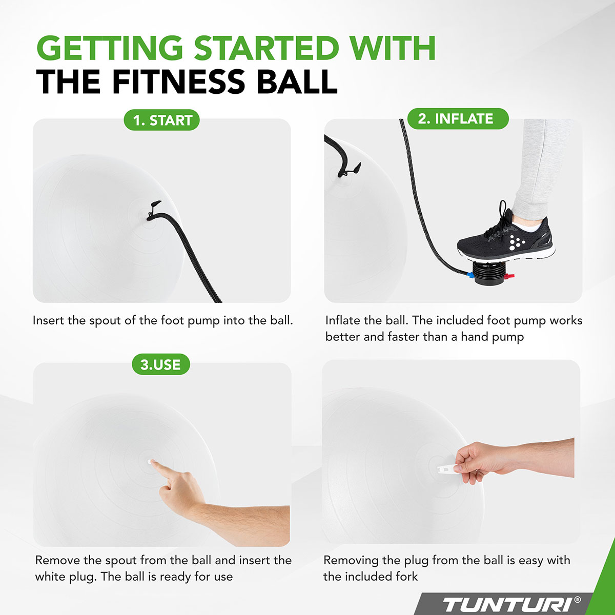 Tunturi Μπάλα Gymball 75cm Λευκή Anti Burst - Image 8