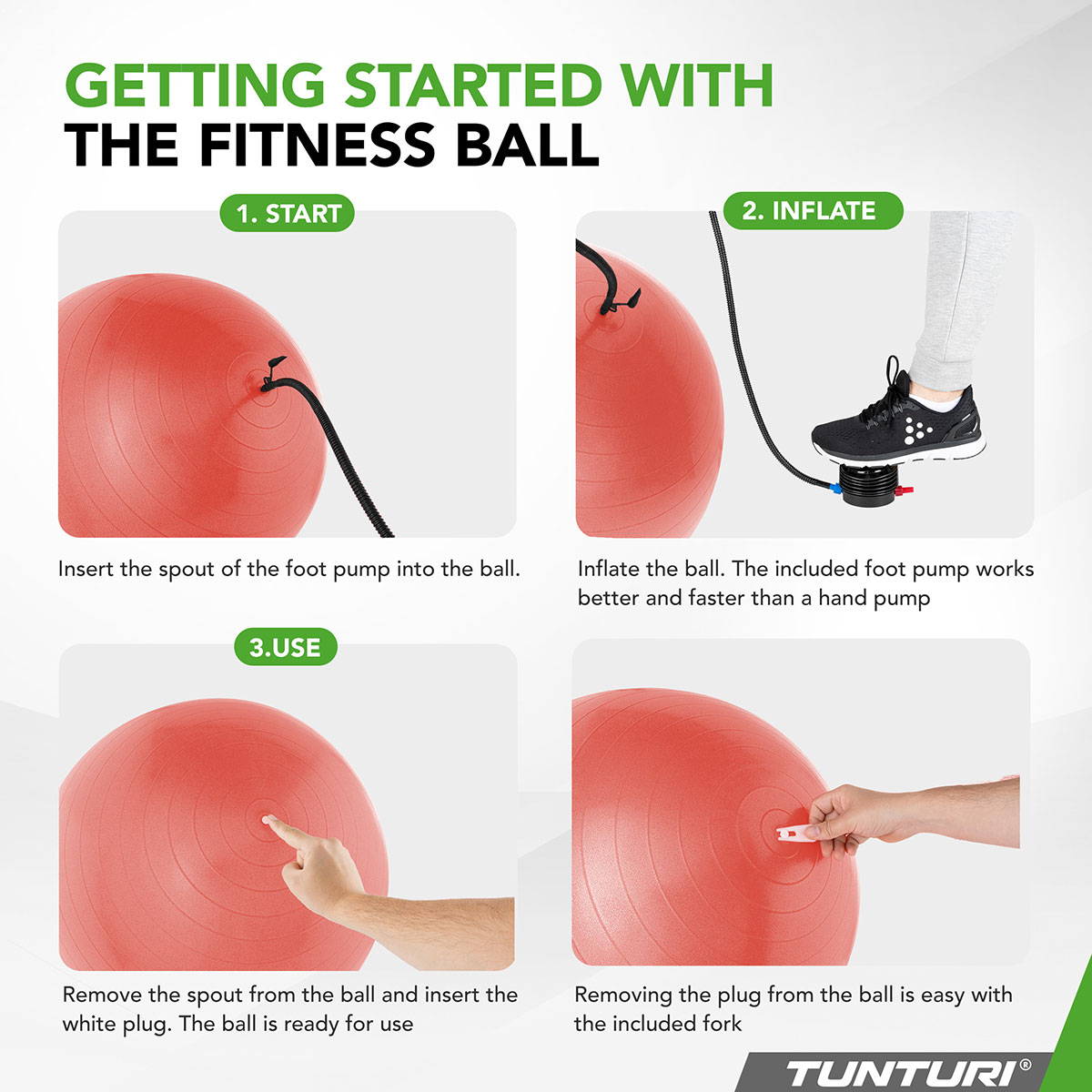 Tunturi Μπάλα Gymball 75cm Τριανταφυλλί Anti Burst - Image 9