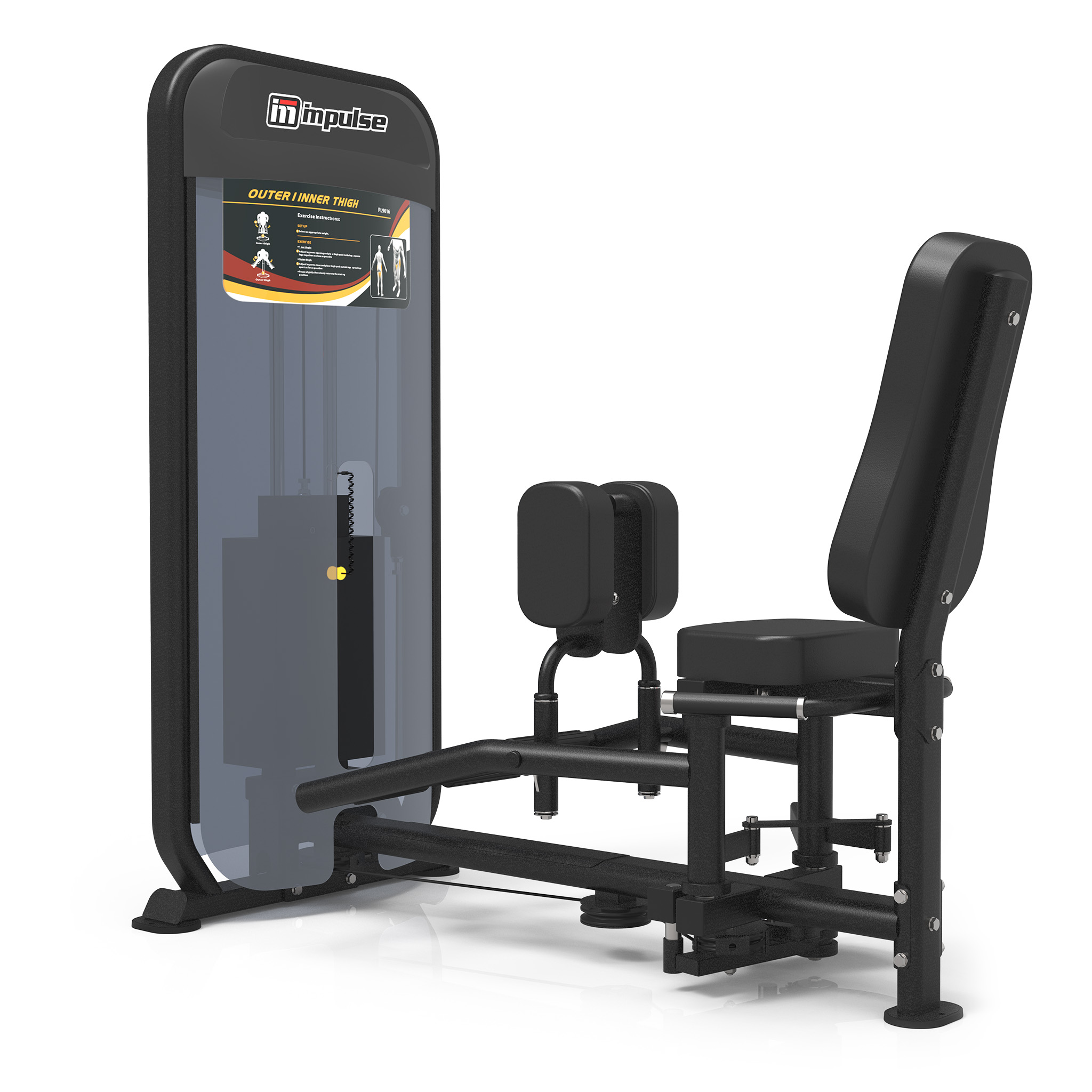 Impulse PL9016 Black Inner / Outer Thigh Μηχάνημα Απαγωγών (Χωρίς Βάρη)