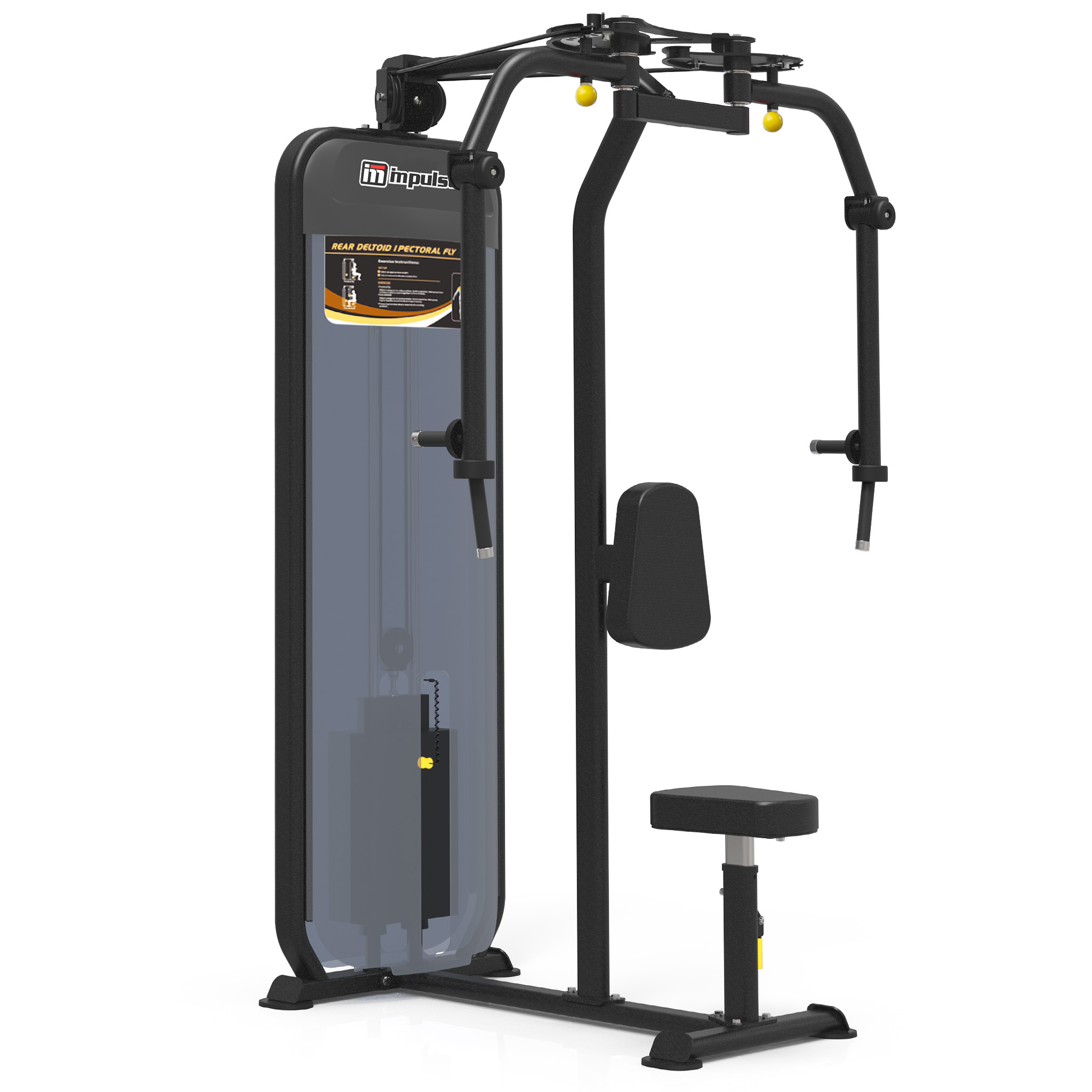 Impulse PL9022 Black Rear Deltoid / Pectoral Fly Μηχάνημα Στήθους Δελτοειδούς (Χωρίς Βάρη)