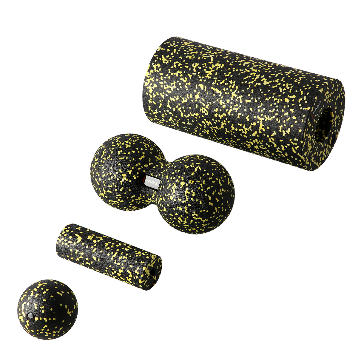 YOGA ROLLER HMS FSBM04 BLACK-YELLOW DOTS MASSAGE SET - Image 19