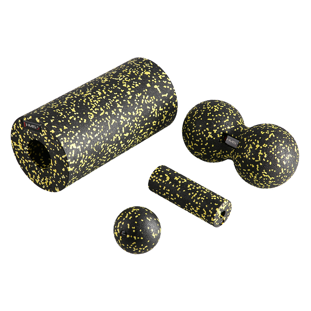 YOGA ROLLER HMS FSBM04 BLACK-YELLOW DOTS MASSAGE SET - Image 20