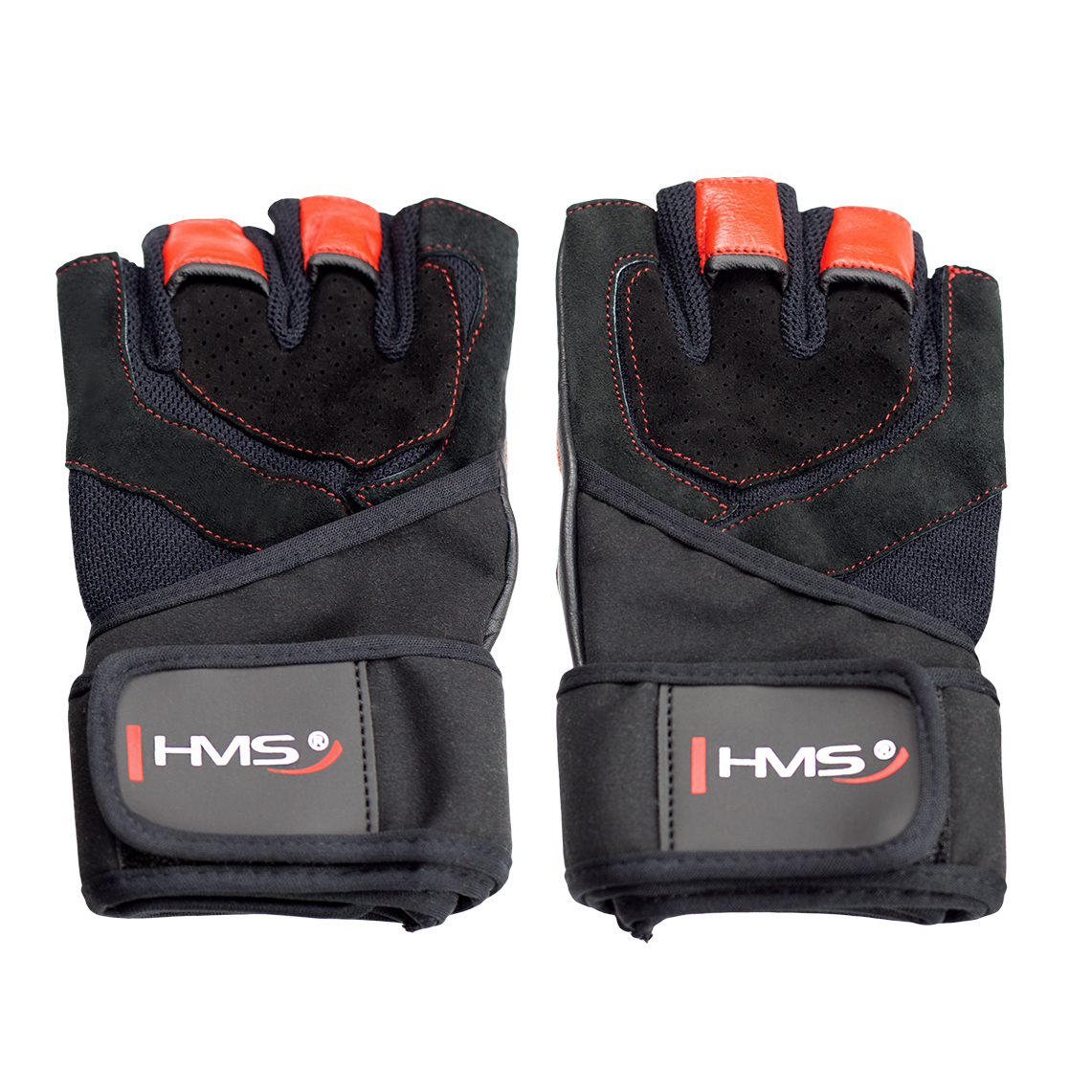Γάντια γυμναστικής HMS RST01 SIZE LARGE MEN'S FITNESS GLOVES (Μαύρο – Κόκκινο)